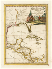 Florida, South, Southeast, Texas and Central America Map By Giovanni Maria Cassini