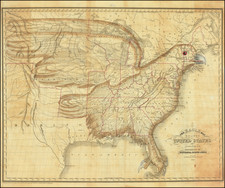 The Eagle Map of the United States  Engraved For Rudiments of National Knowledge. 1833. [with:] Rudiments of National Knowledge, Presented To The Youth Of The United States, And To Enquiring Foreigners. By A Citizen Of Pennsylvania. By Joseph & James Churchman