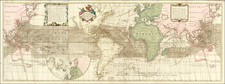 World, Atlantic Ocean, Pacific and Australia Map By Reiner & Joshua Ottens / Edmond Halley