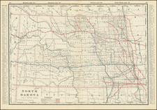 North Dakota Map By George F. Cram