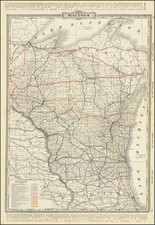 Wisconsin Map By George F. Cram