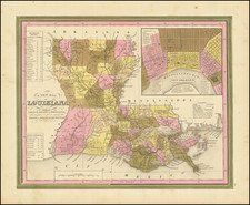 Louisiana and New Orleans Map By Henry Schenk Tanner