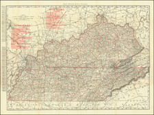 Kentucky and Tennessee Map By Rand McNally & Company