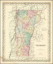 Vermont Map By Joseph Hutchins Colton