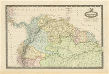 Colombia, Brazil, Guianas & Suriname, Peru & Ecuador and Venezuela Map By F.A. Garnier