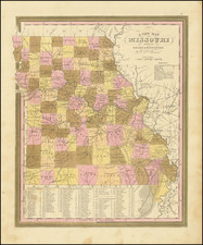 A New Map of Missouri with its Roads & Distances.  By H.S. Tanner.