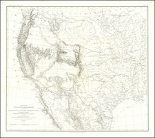 Texas, Plains, Southwest, Colorado, Rocky Mountains, Colorado, Montana and California Map By William Hemsley Emory