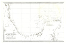 (Yucatan) Carta Particular de la Parte Sur Del Seno Mexicano que comprehende las Costas de Yucatan y sonda de Campeche; las de Tabasco, Veracruz y Nuevo Santander.  Construida de orden Superior en el Depósito Hidrográfico de Marina y Publicada en Abril de 1808. Corregida y aumentada en 1821 By Direccion Hidrografica de Madrid