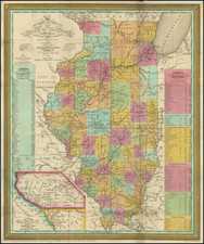 Illinois Map By Samuel Augustus Mitchell