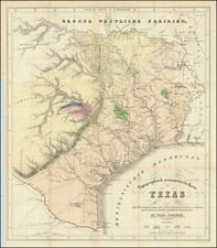 (The First Geological Map of Texas) Topographisch-geognotische Karte von Texas