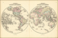 World Map By Alvin Jewett Johnson  &  Ross C. Browning