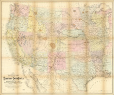 United States, Texas, Plains, Southwest, Rocky Mountains, Pacific Northwest and California Map By William Keeler