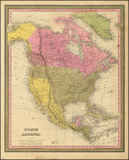 North America Map By Samuel Augustus Mitchell