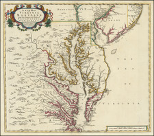 Mid-Atlantic, Maryland, Delaware and Virginia Map By John Senex