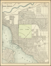 San Diego Map By George F. Cram