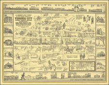 A Bird's Eye View of the Central Portion of Virginia City Storey County, Nevada Showing Saloon, Churches, Gambling Halls, Schools, Theatres, Municipal Buildings, Mansions and other Points of Interest . . . MCMLIV By Robert Lewis Richards