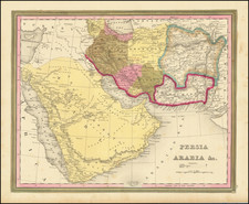 Middle East, Arabian Peninsula and Persia & Iraq Map By Samuel Augustus Mitchell