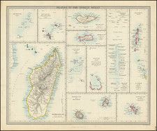 Indian Ocean and African Islands, including Madagascar Map By Letts