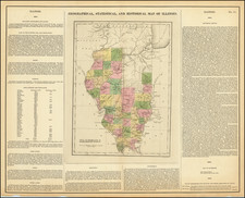 Illinois Map By Henry Charles Carey  &  Isaac Lea