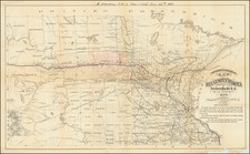 Township & Railroad Map of Minnesota and Dakota Showing The Northern Pacific R. R. and its Connections 1880.