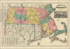 Massachusetts and Boston Map By Benjamin B. Russell