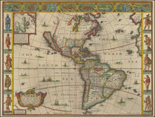 California as an Island and America Map By John Speed