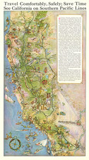 Pictorial Maps and California Map By Southern Pacific Company / Lewis Rothe