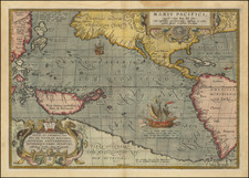 Western Hemisphere, Japan, Pacific, Australia and America Map By Abraham Ortelius