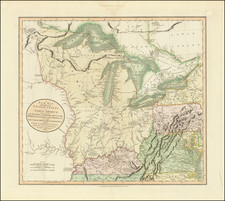 A New Map of Part of the United States of America, Exhibiting The Western Territory, Kentucky, Pennsylvania, Maryland, Virginia &c. Also the Lakes Superior, Michigan . . . 1805 By John Cary