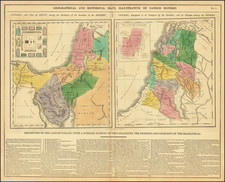 Geographical and Historical Maps, Illustrative of Sacred History | Canaan, with Part of Egypt, during the Residence of the Israelites in the Desert | Canaan, subsequent to its Conquest by the Israelites, and its Division among the Tribes By Lavoisne / Carey & Son