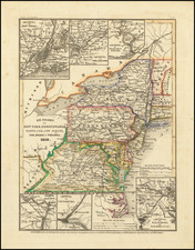 New York State, Mid-Atlantic, Pennsylvania, West Virginia, Southeast and Virginia Map By Joseph Meyer