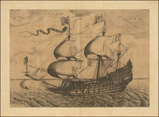 France, Curiosities and Naval & Marine Map By Henricus Hondius