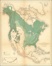 Map Showing the Position of Forest, Prairie & Treeless Regions in North America exclusive of Mexico. Prepared under the direction of C.S. Sargent, Special Agent.