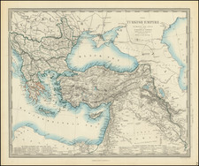 The Turkish Empire in Europe and Asia with the Kingdom of Greece  [shows Cyprus]