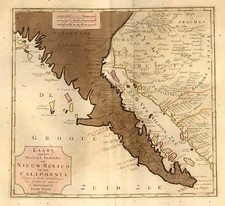 Southwest, Baja California and California Map By Issac Tirion