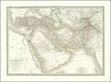 Middle East, Persia & Iraq and Turkey & Asia Minor Map By Alexandre Emile Lapie