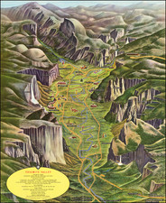 A Pic-Tour Map Yosemite Valley By Milton Cavagnaro - Lee Holub