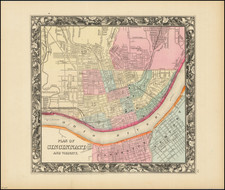 Plan of Cincinnati and Vicinity By Samuel Augustus Mitchell Jr.