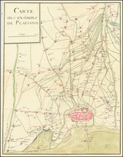 (Battle of Piacenza / War of Austrian Succession)  Carte des environs de Plaisance