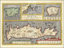 Corsica, Sardinia and Greece Map By Abraham Ortelius