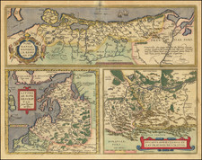 Poland, Romania, Baltic Countries and Germany Map By Abraham Ortelius