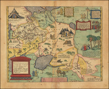 Russiae, Moscoviae et Tartariae Descriptio Auctore Antonio Ienkensono Anglo edita Londini 1562 & dedicata illustriss D. Henrico Sydneo Wallie presidi.   By Abraham Ortelius