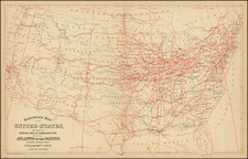 United States Map By Samuel Augustus Mitchell Jr.