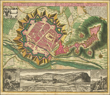 (Freiburg im Breisgau) Plan de la Ville et Chateaux de Fribourg, dans le Brisgau sur le Rhin . . . 
