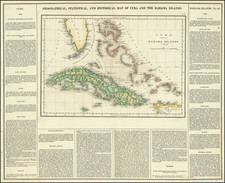 Florida, Cuba and Bahamas Map By Henry Charles Carey  &  Isaac Lea