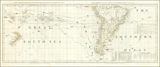 Atlantic Ocean, South America, Oceania, New Zealand and Other Pacific Islands Map By Thomas Jefferys