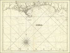 Florida, South, Louisiana, Alabama and Mississippi Map By Thomas Jefferys