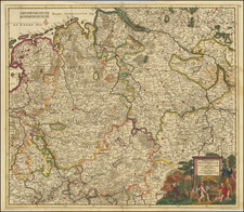 Norddeutschland and Mitteldeutschland Map By Justus Danckerts