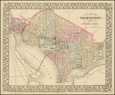 Washington, D.C. Map By Samuel Augustus Mitchell Jr.