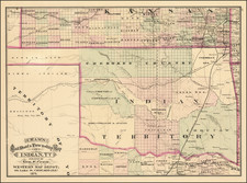 Oklahoma & Indian Territory and Idaho Map By George F. Cram